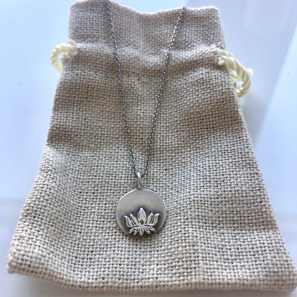 Sterling Silver Lotus Flower Necklace - Picture 2 of 4